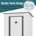 thumbnail image 5 of HOGYME 6 x 4 ft. Outdoor Storage Shed Metal Tool House with Sliding Double Doors, 2 Vents for Garden Backyard Patio, White & Gray, 5 of 15