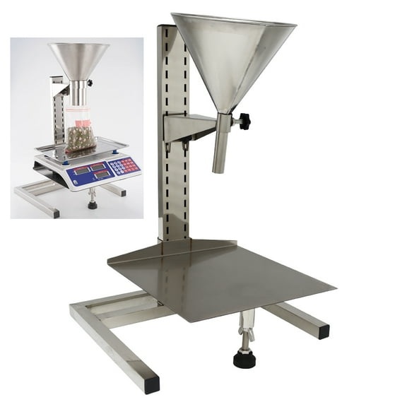 0.8” Stainless Steel Feeding Hopper Manual Filling Sorting Funnel with Support Stand