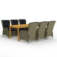 thumbnail image 1 of vidaXL 7 Piece Garden Dining Set Brown, 1 of 12