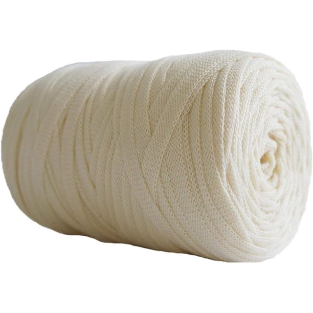 Zhuge Hilos de colores sólidos de 250 g (8,1 oz) para hacer tú mismo bolsos, alfombras, cojines, tela de algodón, hilo para tejer a ganchillo, color beige albaricoque