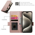 thumbnail image 4 of Allytechgroup for Apple iPhone 16 Pro Case Wallet, Retro PU Leather Slim Fit Business Style Magnetic Closure Cards Slots RFID Blocking Phone Case for Women Men, Rosegold, 4 of 6