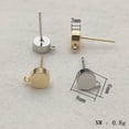 thumbnail image 2 of NEW ARRIVAL! 8x6mm 50pcs Plating Real Gold Round Shape Earring Stud Connectors For Handmade Earring Parts DIY Jewelry Findings, 2 of 5