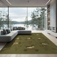 thumbnail image 2 of ODIKA 8'x10' Washable Area Rug Hunting Mallard Fishing Reel Cattail Border Theme Vintage Lure for Living Room, Under Sectional, Family , Durable, Non-Slip, 2 of 7