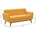 thumbnail image 3 of Tbfit 67" W Loveseat Sofa, Mid Century Modern Decor Love Seat Couches for Living Room, Button Tufted Upholstered Small Couch for Bedroom, Solid and Easy to Install Love Seats Furniture, Honey Yellow, 3 of 6
