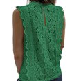 thumbnail image 3 of Blusa sin mangas informal transpirable con cuello en V y encaje para mujer para verano, 3 of 6