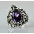 thumbnail image 2 of Navya Craft Amethyst Oval 925 Sterling Silver Handmade Women Statement Ring Purple Gemstone Ring Size 9.0, 2 of 5