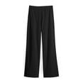 thumbnail image 6 of Womens Corduroy Pants High Waisted Wide Leg Dress Pants Loose Business Casual Work Office Trousers with Pockets Black, 6 of 7