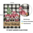 thumbnail image 6 of Merry Christmas Garden Flags for Outside, Buffalo Plaid with Pink Gnomes Truck Trees Small Yard Flags, Winter Xmas Seasonal Outdoor Decor for Farmhouse Holiday,12x18 Double Sided, 6 of 6