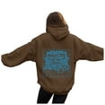 thumbnail image 5 of felwors Women's Ocean Graphic Oversized Pullover Hoodie Cotton Blend Casual Sweatshirt Brown for Size XXL, 5 of 7
