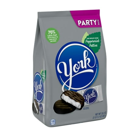 YORK Dark Chocolate Covered Minty, Peppermint Patties Candy Bulk Party Pack, 35.2 oz
