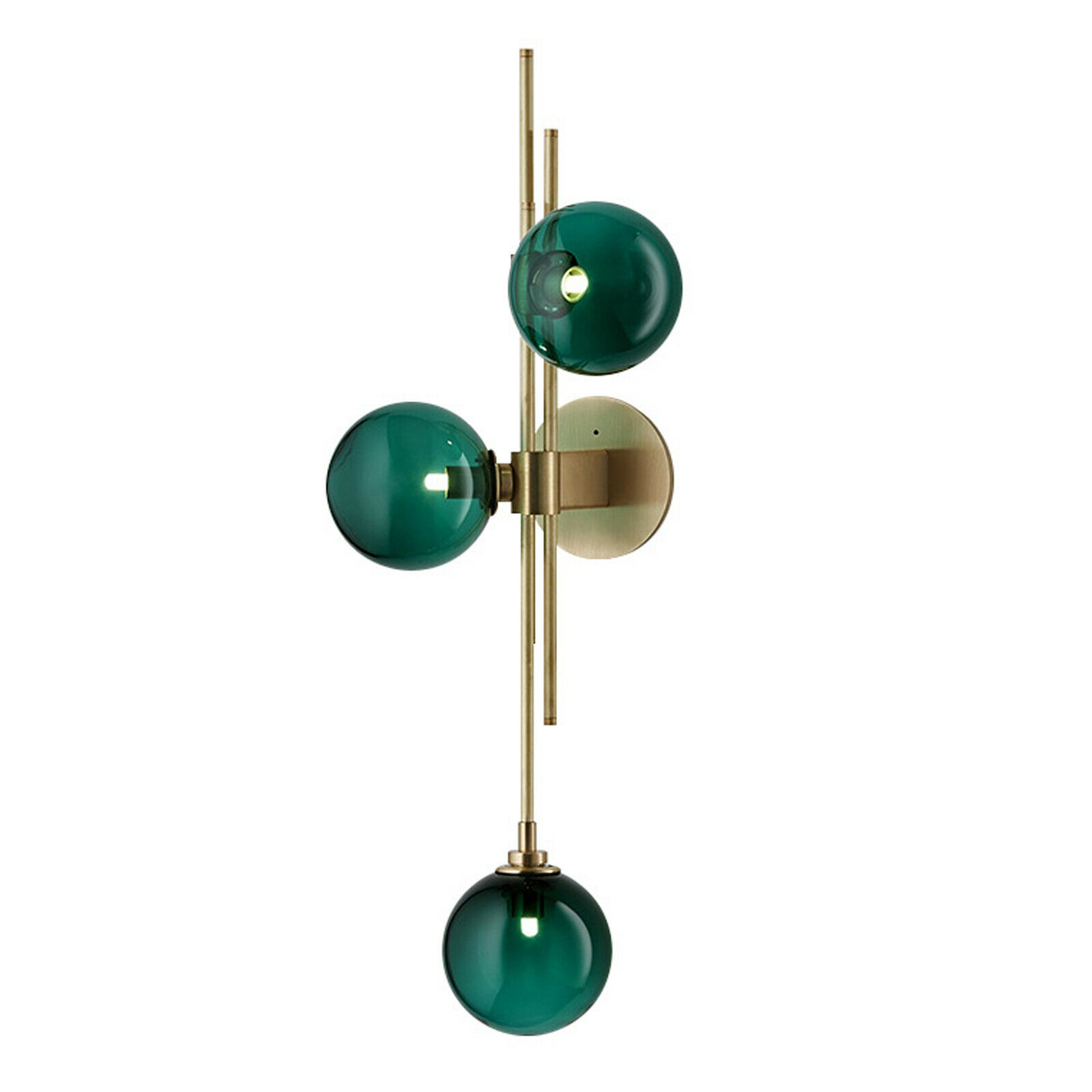 Oukaning MidCentury Modern Decor Globe Wall Sconce Green Glass Indoor