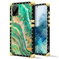 thumbnail image 2 of FKBRCL4U Compatible with Samsung Galaxy S20 Plus Case, Green Gold Grain Marbled Fluid Luxury Golden Decoration for Girl Women Soft TPU Shockproof Protective Hard PC Back, 2 of 7