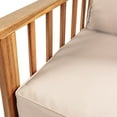 thumbnail image 5 of Everly 4-Piece Modern Cottage Acacia Wood Outdoor Patio Set with Cushions and Tropical Decorative Pillows, Beige/Teak Brown, 5 of 6
