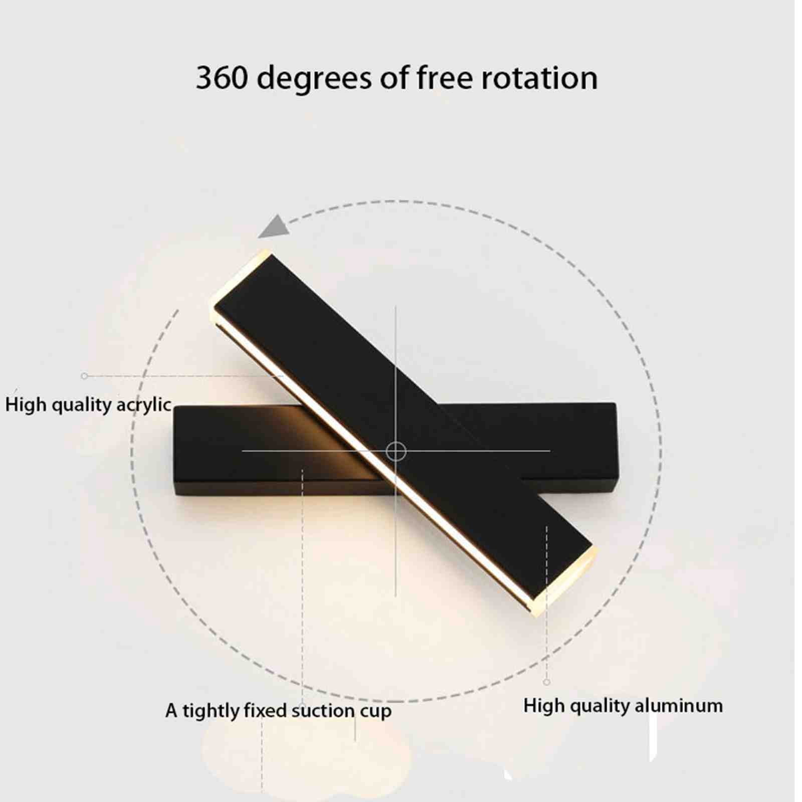 LED Wall Sconce Indoor Lighting Fixture, 360° Rotating Adjustable Wall Lamp for Bedroom Living Room Corridor Study, Energy Saving Modern Decorative Lighting for Home