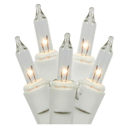 10 Bulb String Christmas Lights Gerson 92142 - 10 Light 5' Miniature White Wire Clear Christmas Light String Set with 3