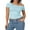 Sky Blue, variant on Michellecmm Women's Asymmetric Tops Off Shouler Short Sleeve Ruched T-Shirt
