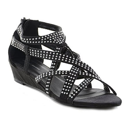 black satin wedge sandals
