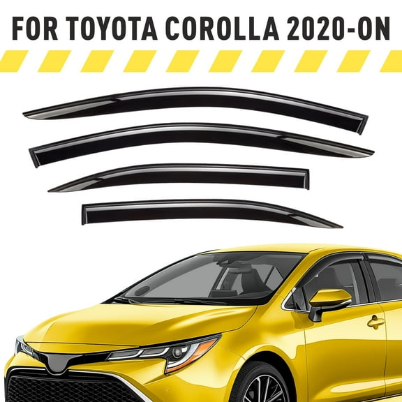 AEROGUYS Extra Durable Window Deflectors Tape-On Window Visors Rain Guards Fit for Toyota Corolla 2020-2026 Sedan, Sun Visors, Wind Vent for Shades, Exterior Car Accessories - 4pcs. AG0950