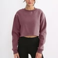 thumbnail image 2 of Baberdicy Sweatshirt for Women, Women Cropped Sweatshirt Long Sleeves Pullover Fleece Crop Tops Pullover Sweaters for Women, 2 of 8