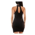 thumbnail image 2 of B DARLIN Womens Black Zippered Pleated Asymmetrical Hem Lined Sleeveless Halter Above The Knee Party Body Con Dress Juniors 9\10, 2 of 4