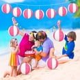 thumbnail image 7 of 12 Pcs Summer Pool Party Decorations Pink White Beach Ball Paper Lanterns 8 Inch Summer Luau Themed Hanging Decor for Hawaiian Home Birthday Baby Shower Wedding Engagement Outdoor Indoor, 7 of 7