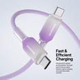 thumbnail image 4 of Powertek Frosty USB-C to USB-C Braided Cable, 6 ft, Purple, 4 of 7