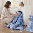 thumbnail image 7 of U by Bedsure King Comforter Set Blue, Bed in a Bag King Size Bedding, 7-Pieces Botanical Flowers Spring Comforter, Sheets, Pillowcases & Shams, 7 of 7