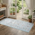 thumbnail image 3 of Lahome Decor 2'x6' Runner Rug, Floral Washable Rugs for Living Room, Non Slip Soft Ultra-Thin Indoor Decor Elegant Carpet Vintage Flower Rug Indoor for Bedroom Dining Room Blue, 3 of 11