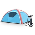 thumbnail image 1 of Gymax 3 Person Inflatable Family Tent Camping Waterproof Wind Resistant w/ Bag Pump, 1 of 10