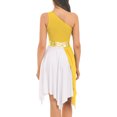 thumbnail image 2 of iiniim Women's Sleeveless Liturgical Praise Dance Color Block Irregular Hem Lyrical Worship Dress Dancewear Yellow XXL, 2 of 7