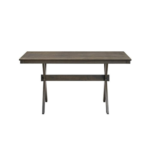 ACME Marit Transitional Rubber Wood Rectangular Dining Table in Gray