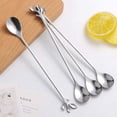 thumbnail image 4 of YEUHTLL Long Handle Iced Tea Spoons set Creative Gold Leaf Cocktail Stirring Spoons, Premium Food Grade Stainless Steel, Mirror Finish & Dishwasher Safe, 4 of 17