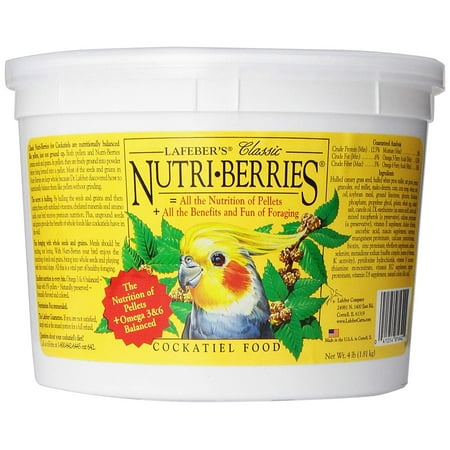 Lafeber Premium Pellets (LAFEBER'S Classic Nutri-Berries Cockatiel Food 4 lb, Exceptional high rate of birds’ acceptabilityWalmartpared to regular pellets By)