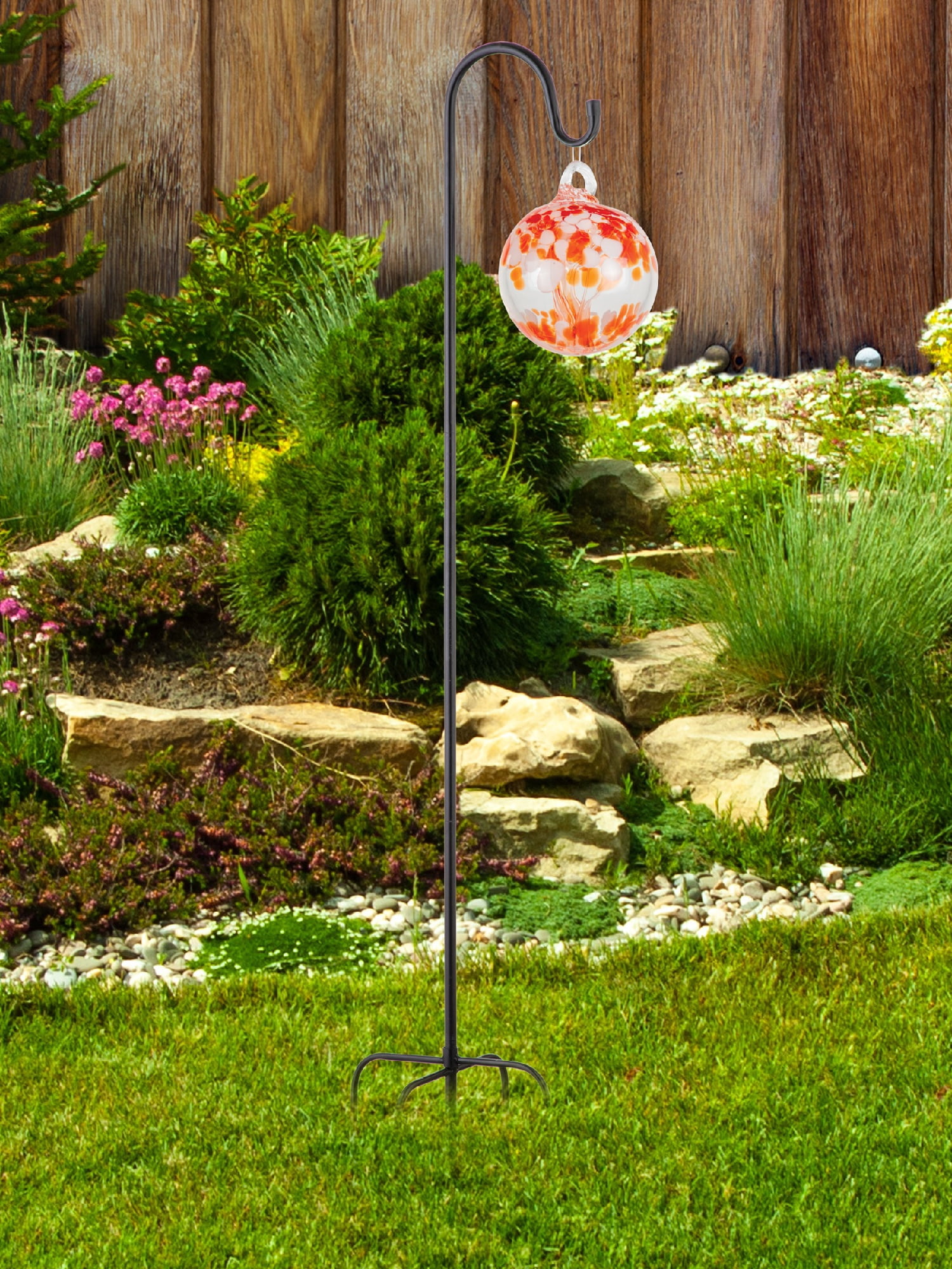 Art Glass Designs Tree of Life Nova Outdoor Gazing Balls with Garden Stake - 48" - Multi-Color
