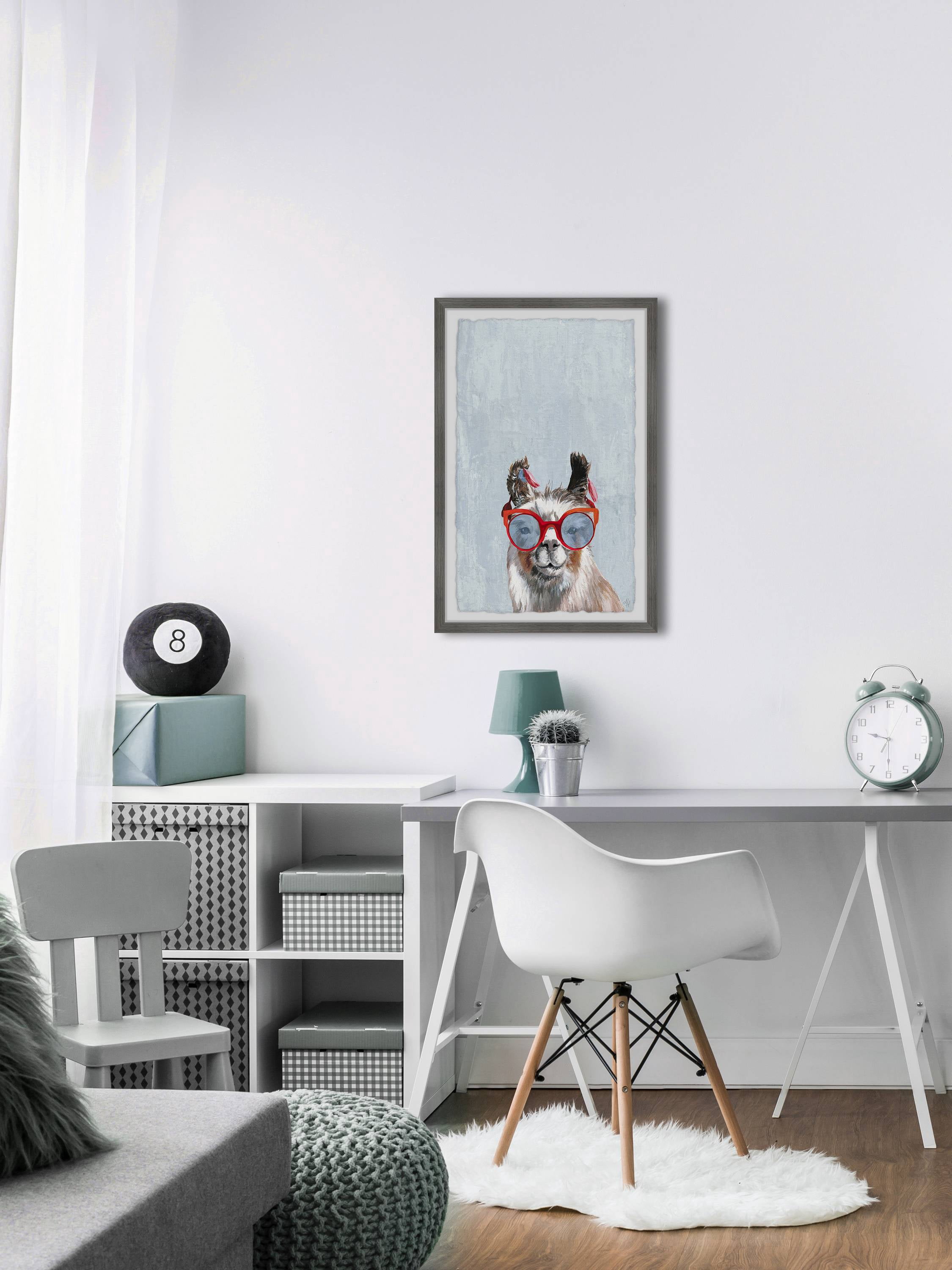 Marmont Hill Llama Retro Sunnies Framed Wall Art