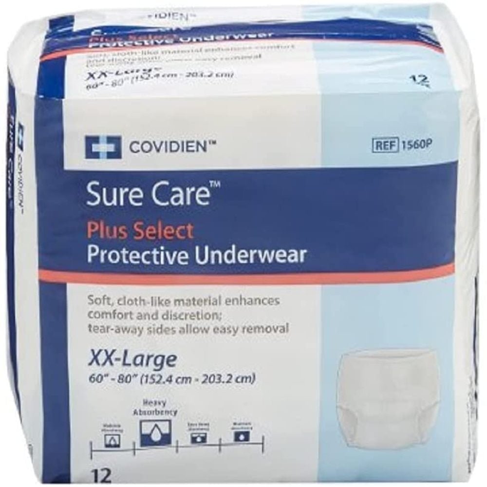 Sure Care Pull On Disposable Underwear Case, 2X-Large (48 Count)