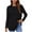 Black, variant on ATOYSOY Women's Crew Neck Button Sweatshirts Loose Tops Dressy Tunic Fashion Casual Blouse Fleece Solid Color Pullover Spring Long Sleeve Shirts Winter Workout Black L