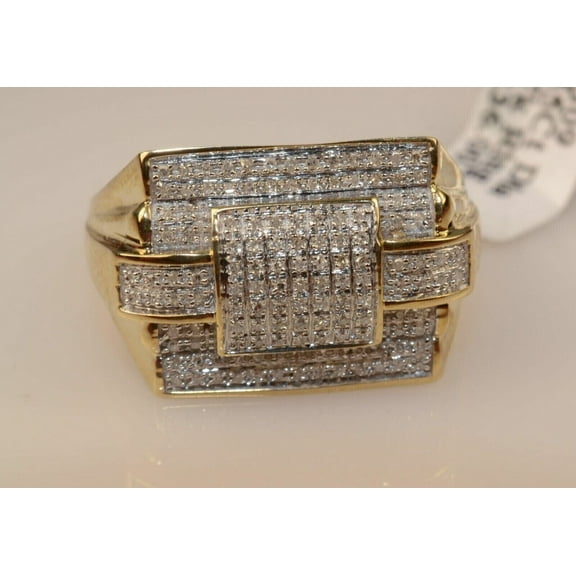 3.00 CT Men Real Moissanite Engagement Pinky Ring 14k Yellow Gold Plated Silver