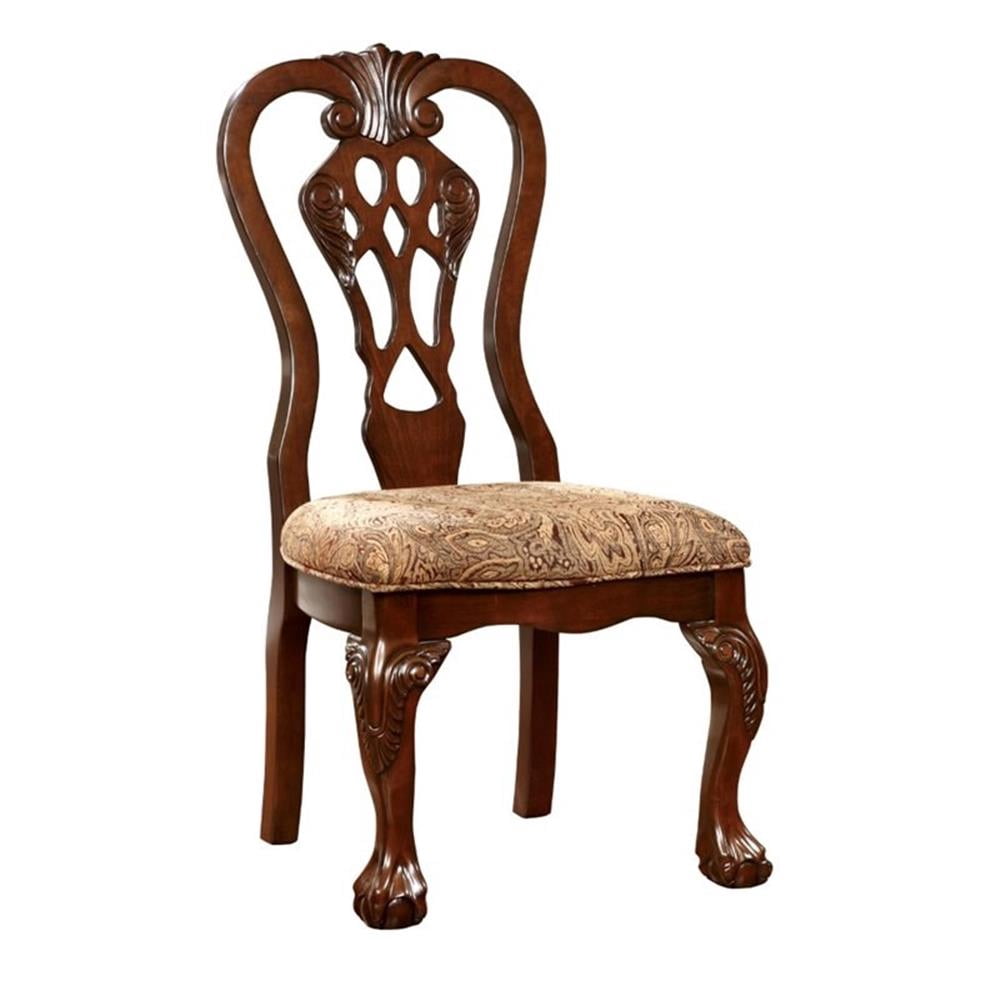 Wilson Traditional Wood Padded Dining Chair in Brown Cherry Set of 4