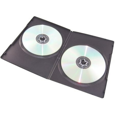 100 SLIM Black Double DVD Cases 7MM, DVD Cases By Generic