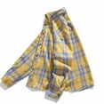 thumbnail image 6 of LNWUY Flannel Buffalo Plaid Shirts for Men Casual Vintage Button Down Lapel Neck Blouses 2025 Spring Summer Fashion Long Sleeve Tops Yellow XXL, 6 of 8