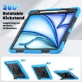 thumbnail image 5 of For iPad Air 13 inch Case (2025 M3/2024 M2), 360 Rotating Shockproof Cover with Stand, Screen Protector, Shoulder Strap, Sky Blue, 5 of 7