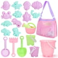 thumbnail image 1 of Set de juguetes de arena de playa Tagitary para niños de 3 a 10 años con balde y bolsa, 1 of 7