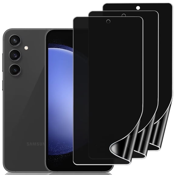 ZYQEEE Privacy Screen Protector for Samsung Galaxy S23 FE, Anti-Spy Flexible TPU Hydrogel Film for Galaxy S23 FE, Case Friendly,Curved Coverage, 3 Pack