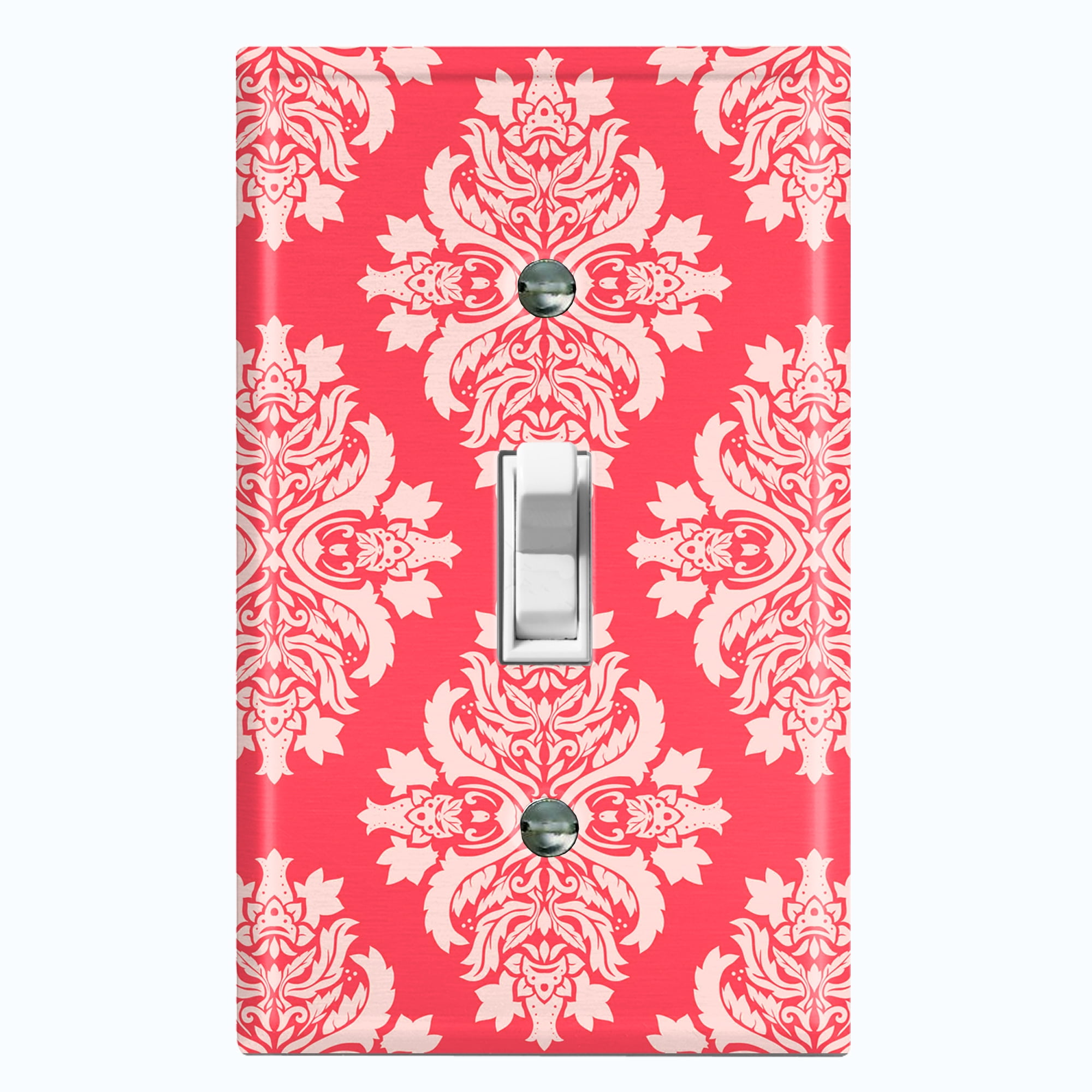 Elegant Damask Light Switch & Outlet Covers - Red & Gold, Standard Size