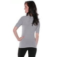 thumbnail image 2 of Essential Basic Women's Cotton Blend V Neck Tee Shirt Half Sleeves - Junior and Plus Sizes, 2 of 4