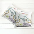 thumbnail image 2 of Ambesonne Cartoon Throw Pillow Cover 2 Pack, Bicycle Love Words, 16", Multicolor, 2 of 6