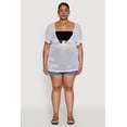 thumbnail image 3 of Womens Plus Size Mesh Tie Front Cover Up, 3 of 5