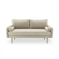 thumbnail image 2 of Enor Furniture Taverra 70" Round Arm Modern Velvet & Wood Sofa in Beige, 2 of 4