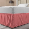 thumbnail image 1 of Abstract Bed Skirt, Monochromatic Geometrical Inspired Pattern with Motifs in Squares Symmetry, Elastic Bedskirt Dust Ruffle Wrap Around for Bedding Decor, 4 Sizes, Vermilion White, by Ambesonne, 1 of 2